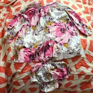 Floral Baby Dress and Bloomers Set